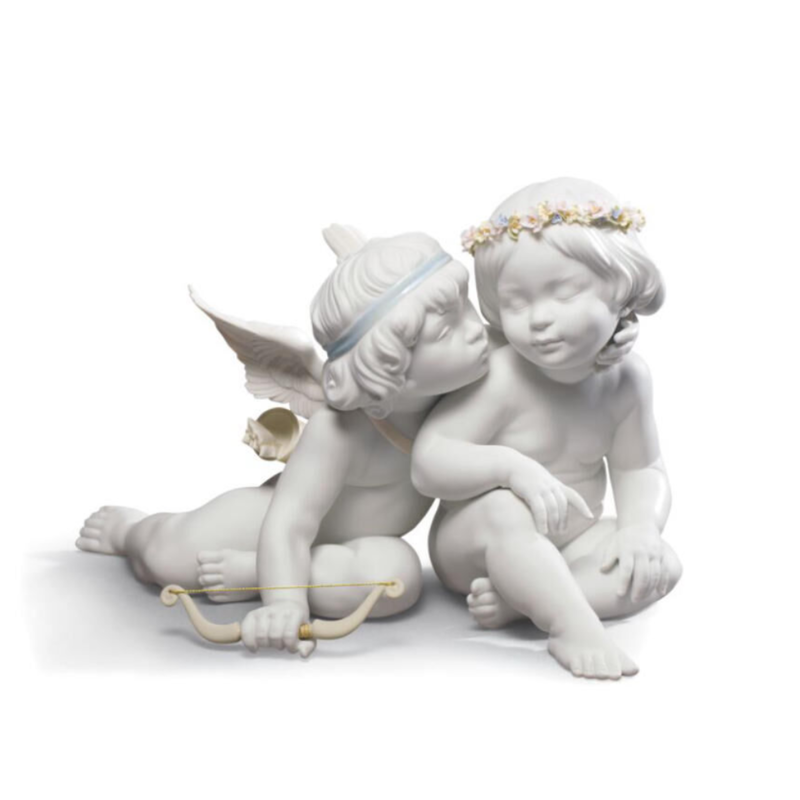 Eros and Psyche Angels Sculpture Medium White lladro eros and psyche angels sculpture medium white
