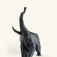 lladro elephant sculpture large black