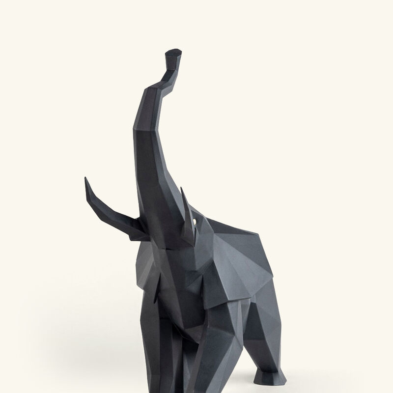lladro elephant sculpture large black