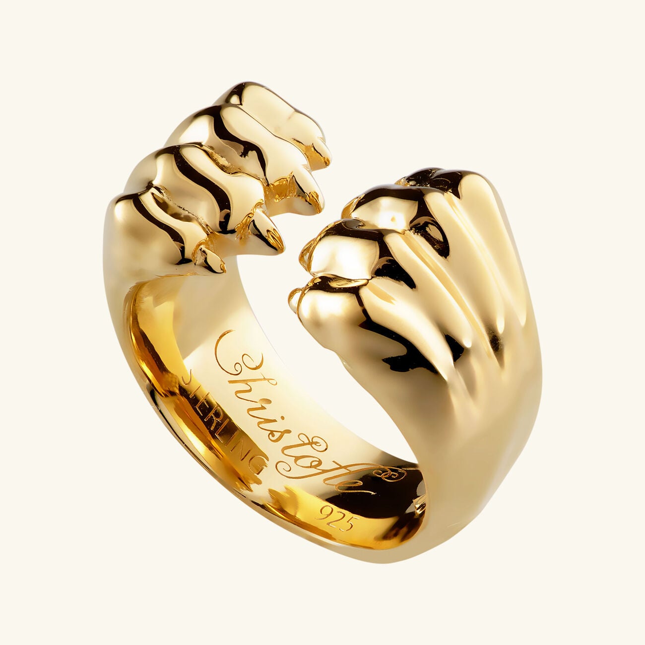 Patte de Lion Open Ring Sterling Silver Size 59 christofle patte de lion open ring sterling silver size 59