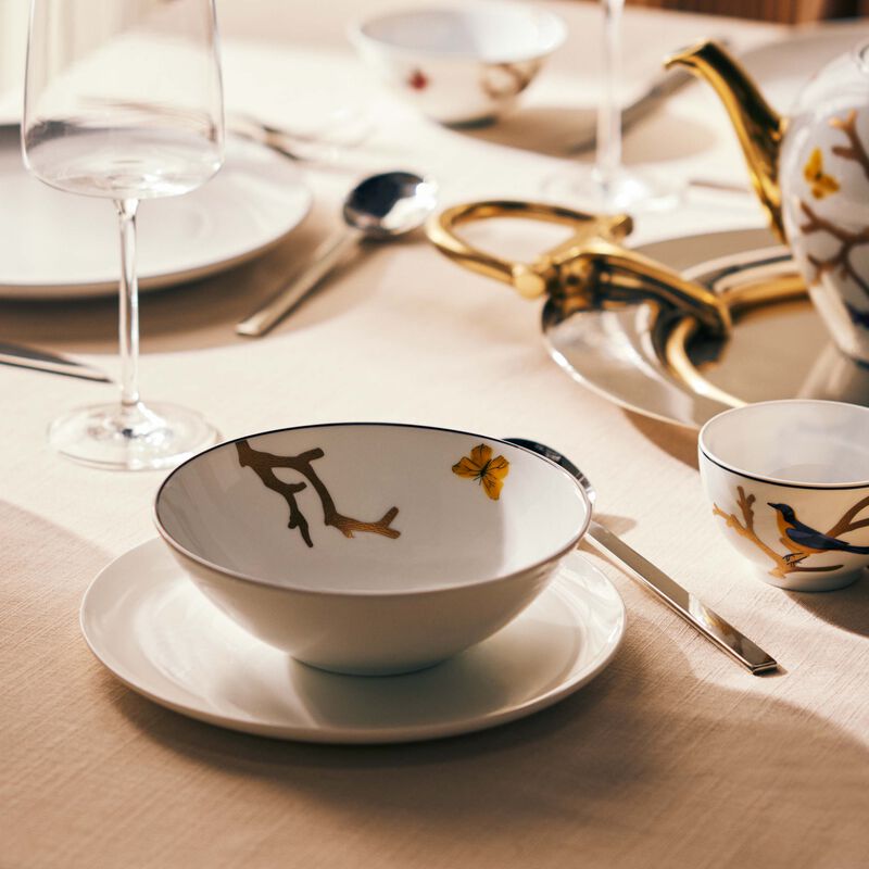 Aux Oiseaux Bowl Round Gold 17cm bernardaud aux oiseaux bowl round gold 17cm