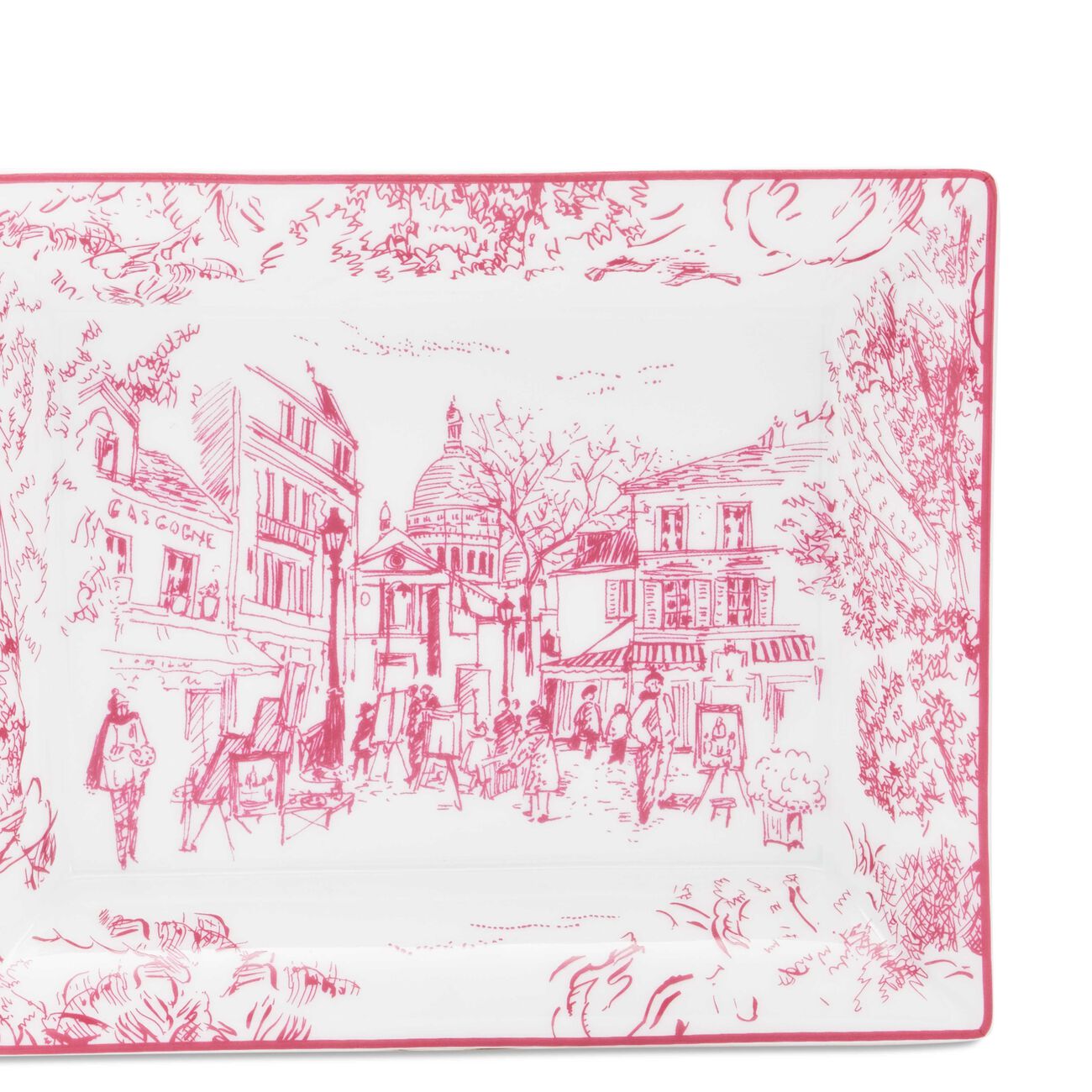 Tout Paris Ashtray Rectangular Pink bernardaud tout paris ashtray rectangular pink