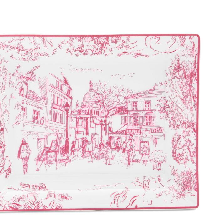 Tout Paris Ashtray Rectangular Pink bernardaud tout paris ashtray rectangular pink