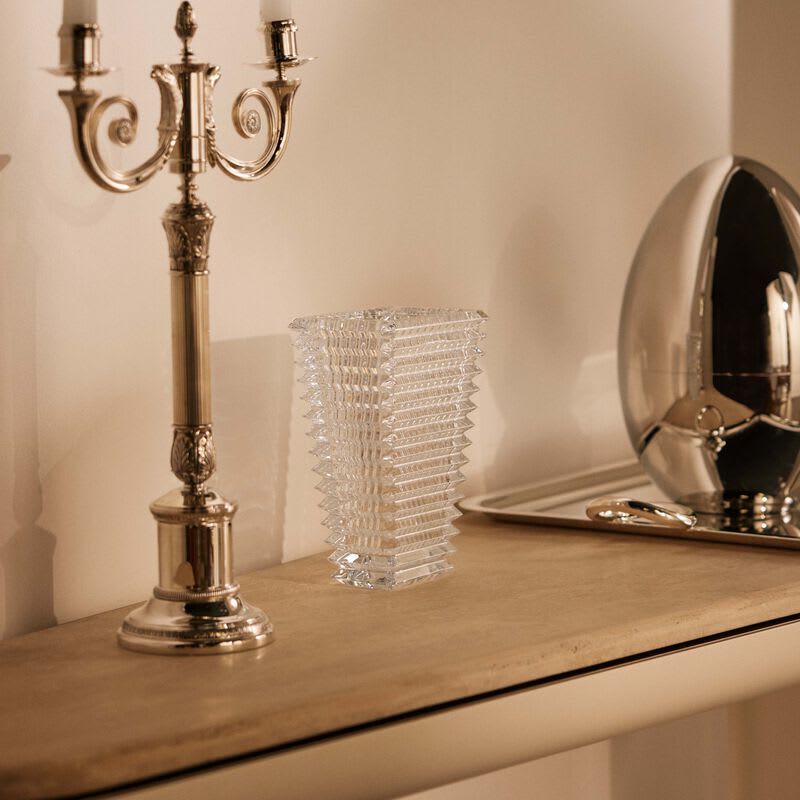 باكارا مزهرية آي مستطيلة صغيرة شفافة