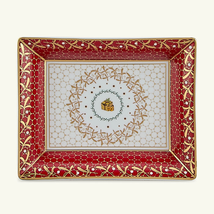 Noel Ashtray Rectangular Red bernardaud noel ashtray rectangular red