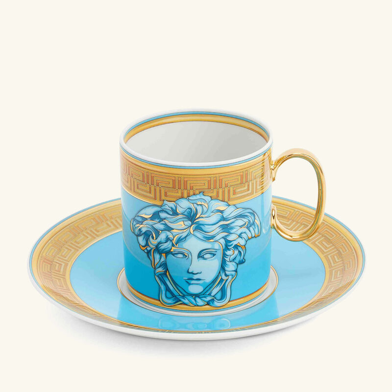 Blue Coin Coffee Cup & Saucer Blue versace blue coin coffee cup saucer blue