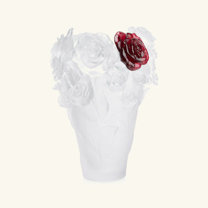 daum rose passion vase medium white limited edition