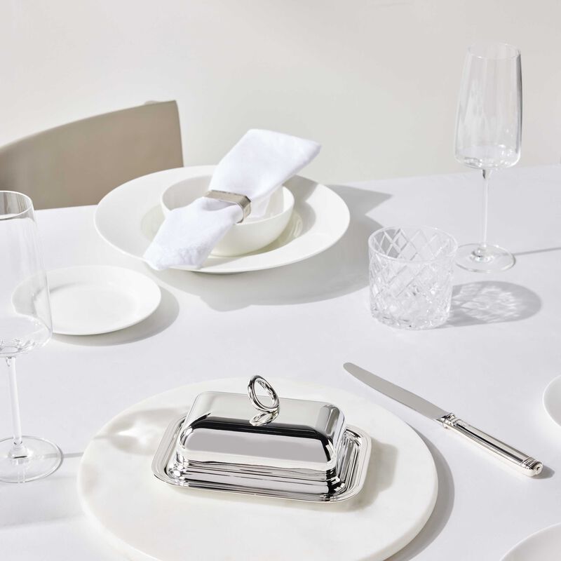 christofle vertigo butter dish silver plated