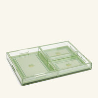 etro pegaso tray rectangular green set of 4
