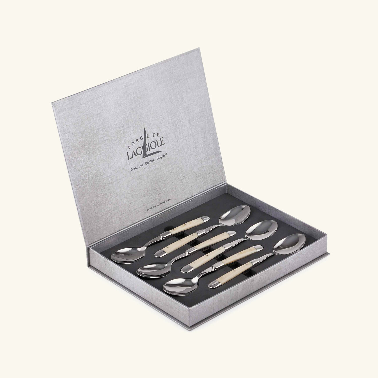 Acrylic Handle Soup Spoon Silver Set of 6 forge de laguiole acrylic handle soup spoon silver set of 6