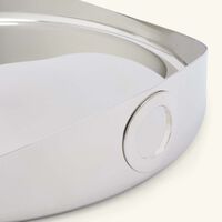 oh de christofle serving tray round large stainless steel