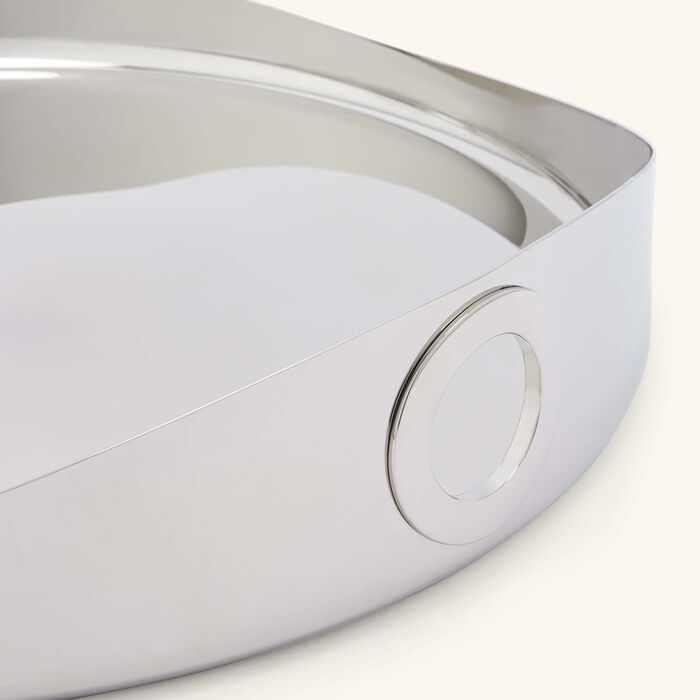 oh de christofle serving tray round large stainless steel