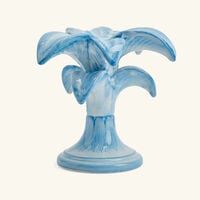 Palm Trees Candle Holder Blue les ottomans palm trees candle holder blue