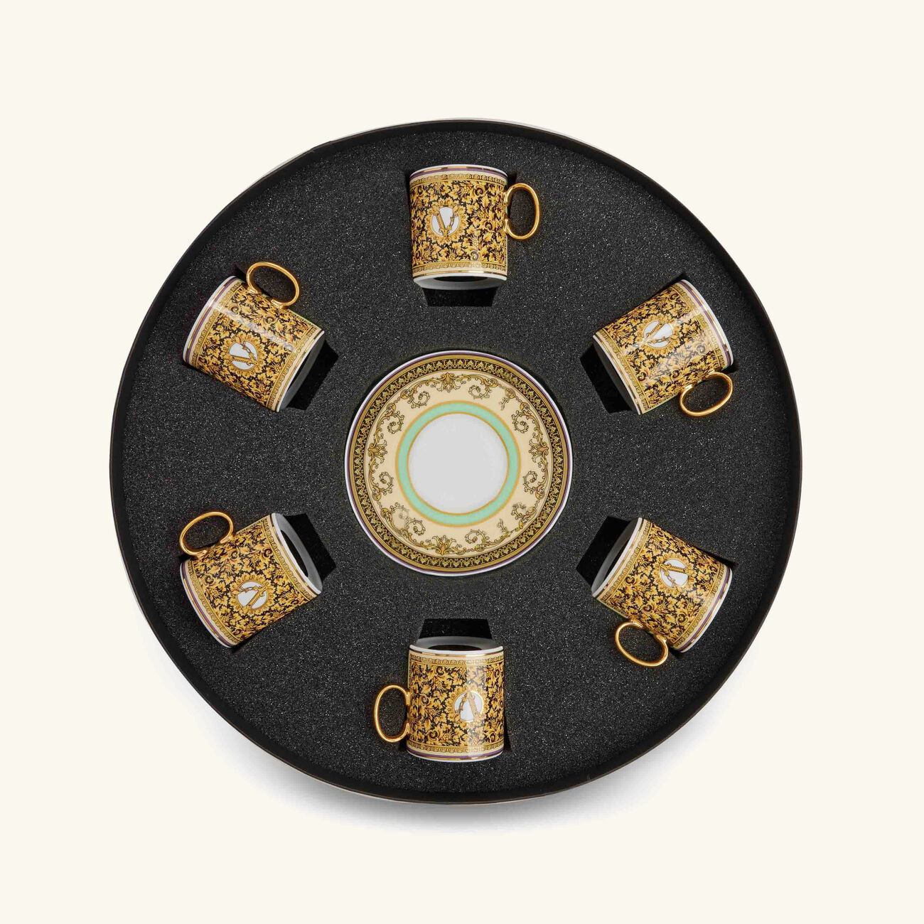 versace barocco mosaic coffee cup pattern set of 6