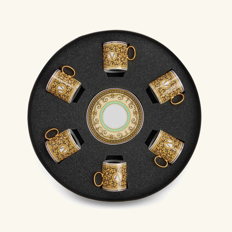 versace barocco mosaic coffee cup pattern set of 6