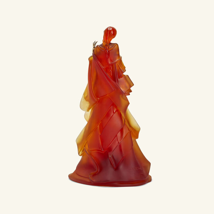 daum kabuki sculpture large orange limited edition