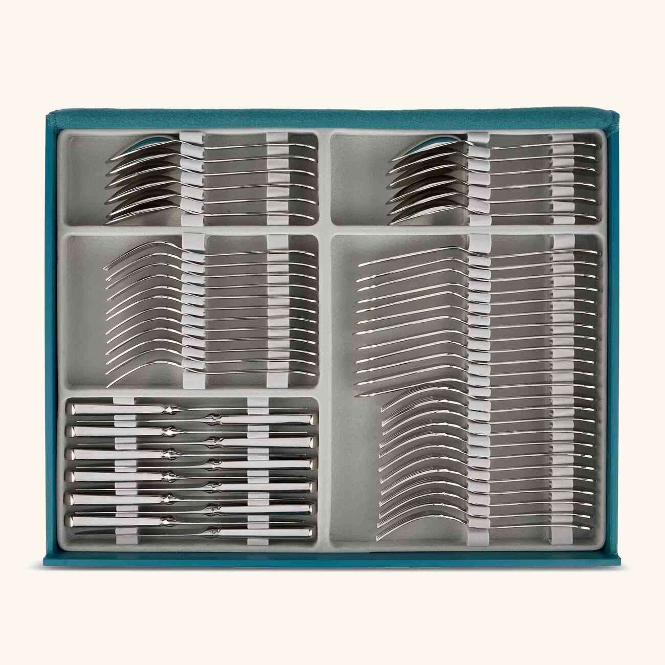 Albi Acier 110 Piece Flatware Set with Chest Stainless Steel christofle albi acier 110 piece flatware set with chest stainless steel