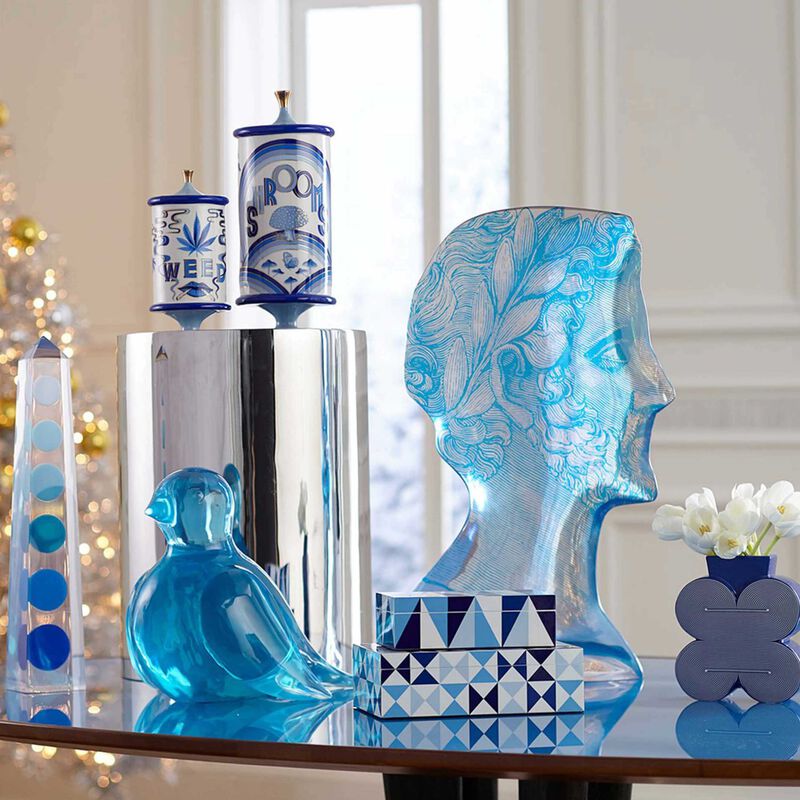 Grand Tour God Bust Sculpture Extra Large Blue jonathan adler grand tour god bust sculpture extra large blue