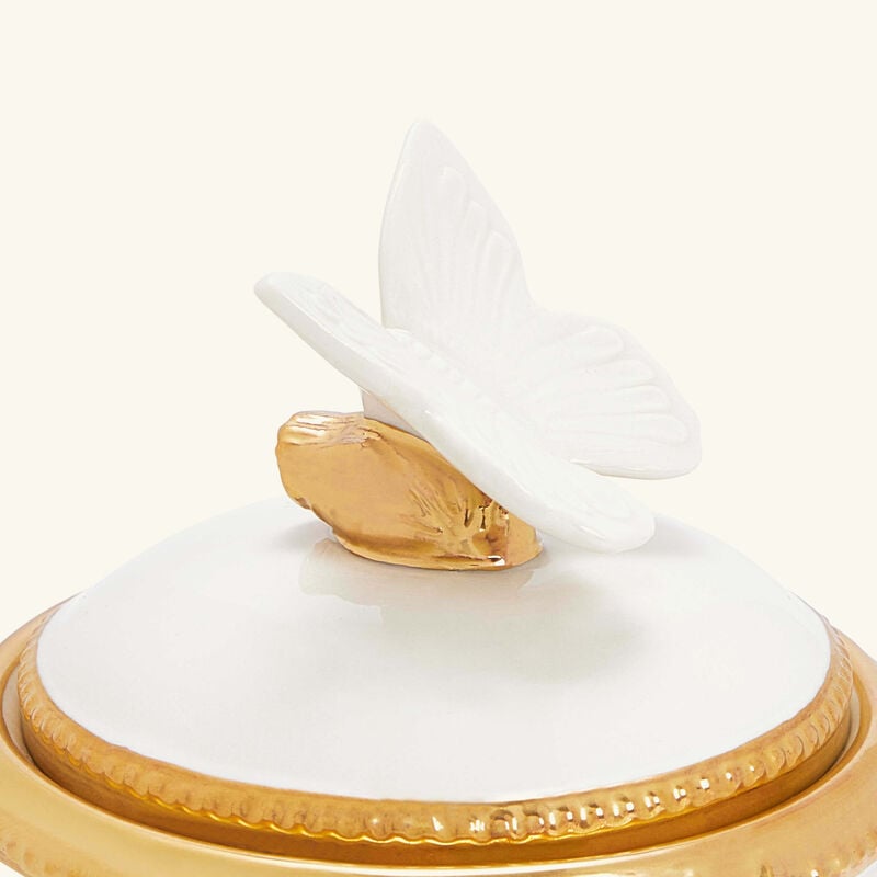 villari butterfly sugar bowl white