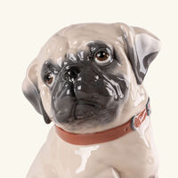 lladro puppie pug sculpture medium white