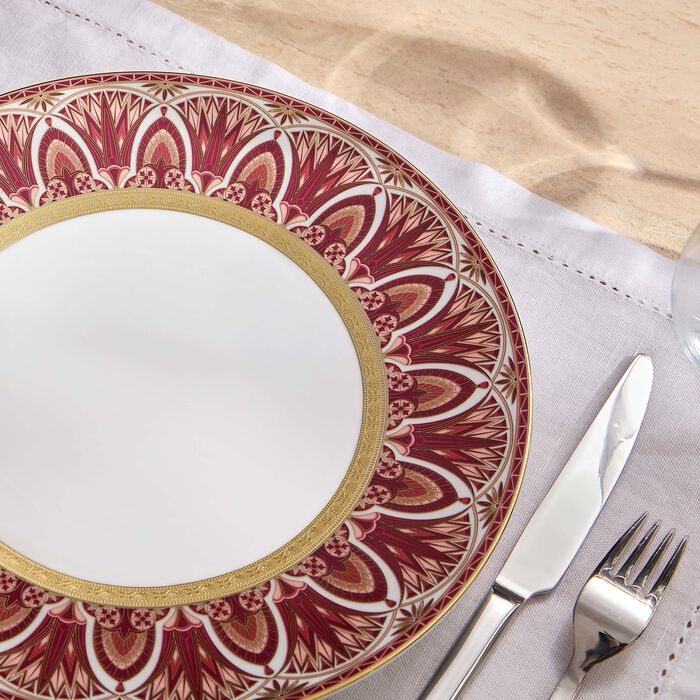 Reves Du Nil Pourpre Plaid Dinner Plate Red 27cm haviland reves du nil pourpre plaid dinner plate red 27cm