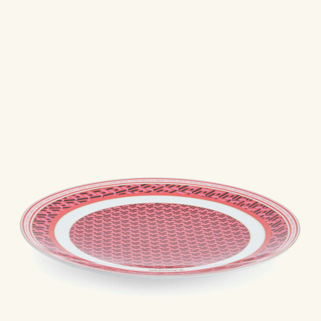 versace la greca signature charger plate round red 33cm