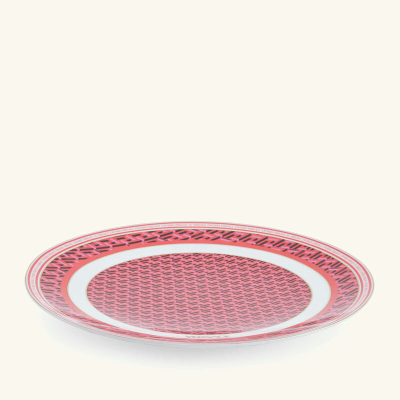 versace la greca signature charger plate round red 33cm