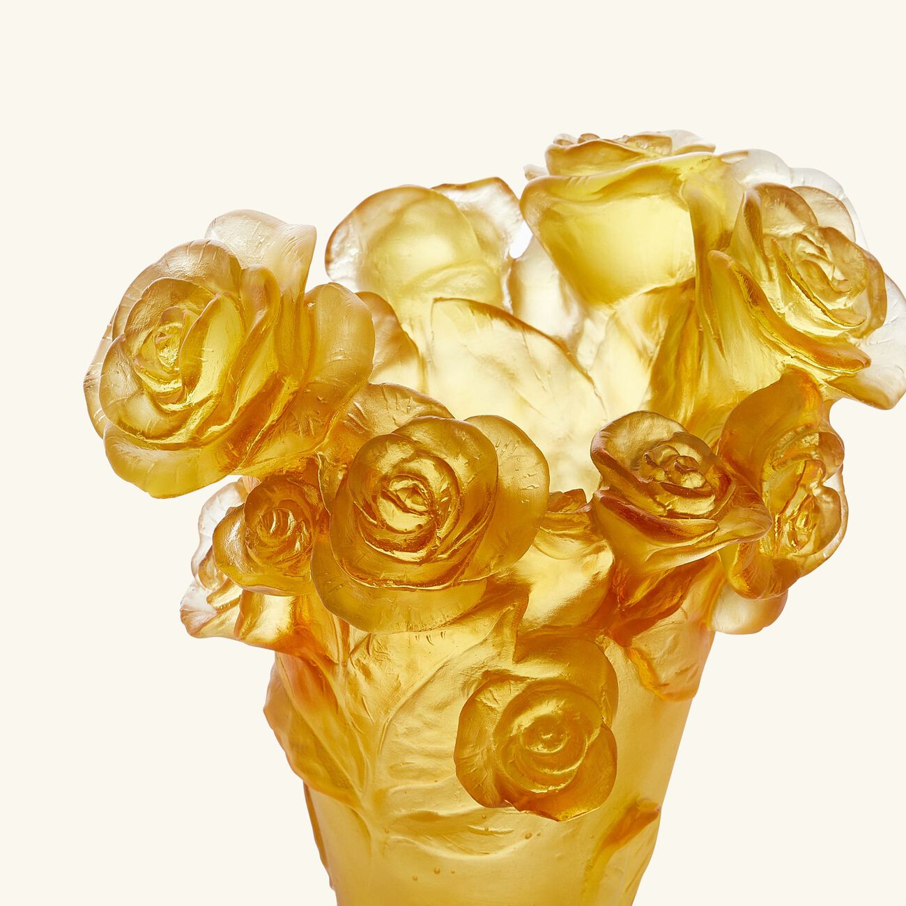 Rose Passion Vase Small Yellow daum rose passion vase small yellow