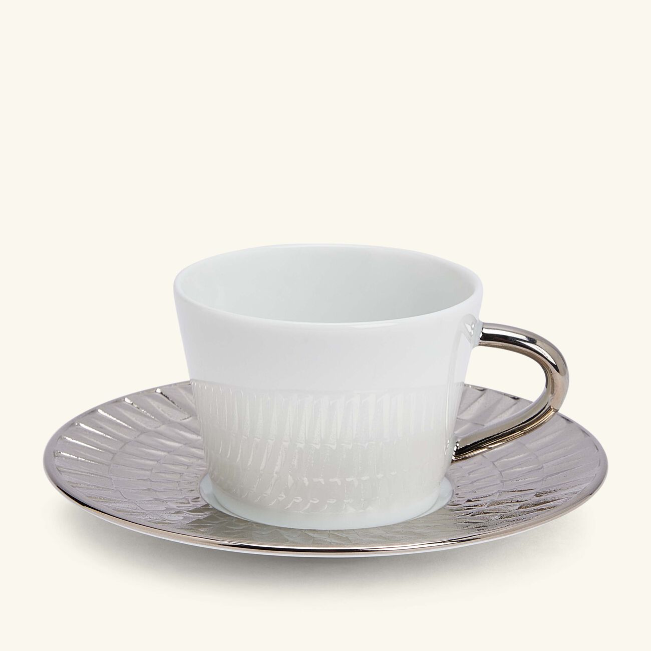 Twist Platine Espresso Cup and Saucer Set Silver 2oz bernardaud twist platine espresso cup and saucer set silver 2oz