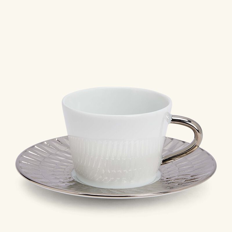 Twist Platine Espresso Cup and Saucer Set Silver 2oz bernardaud twist platine espresso cup and saucer set silver 2oz