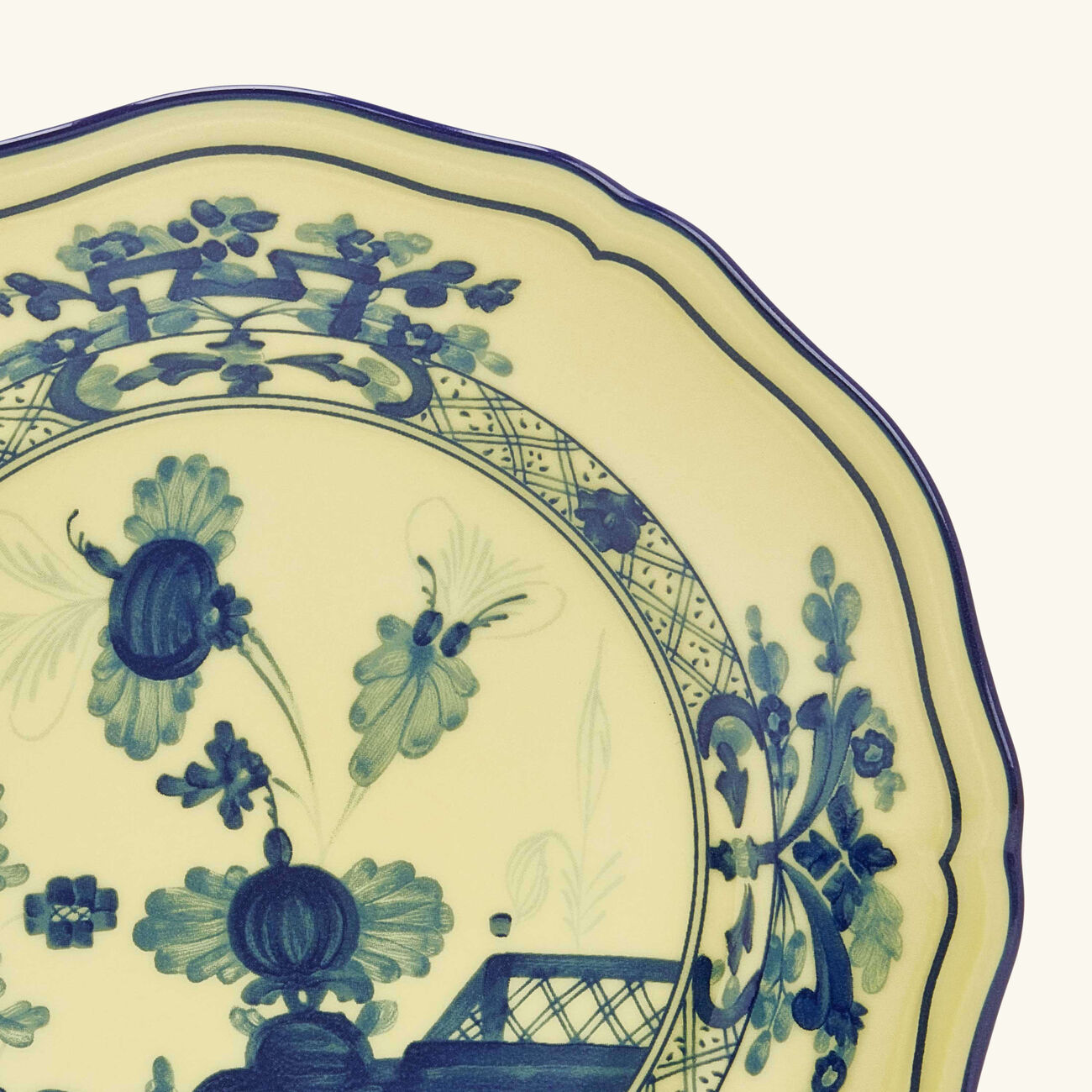 ginori 1735 oriente italiano citrino bread plate round yellow 17cm