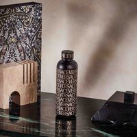 versace allover water bottle black