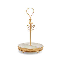 Peacock Extravaganza Gold Olive Stand, small