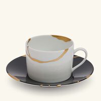 Kintsugi Tea Cup & Saucer Black bernardaud kintsugi tea cup saucer black