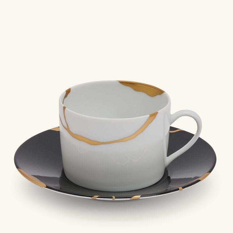 Kintsugi Tea Cup & Saucer Black bernardaud kintsugi tea cup saucer black