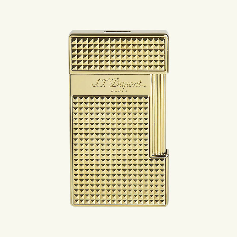Slimmy Diamond Head Lighter Gold st dupont slimmy diamond head lighter gold