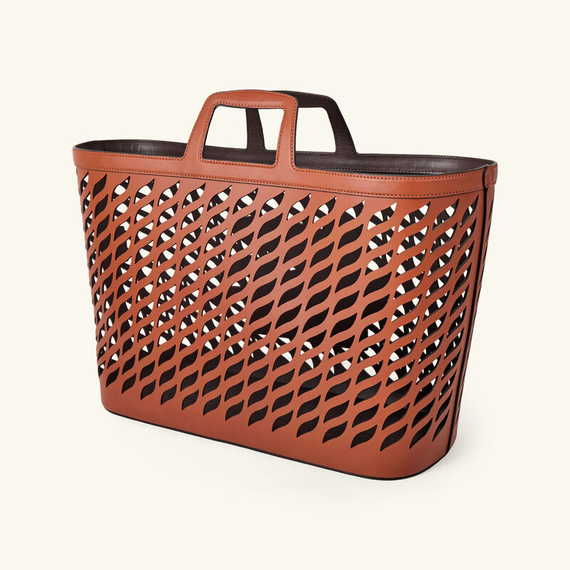 etro drill leather basket camel