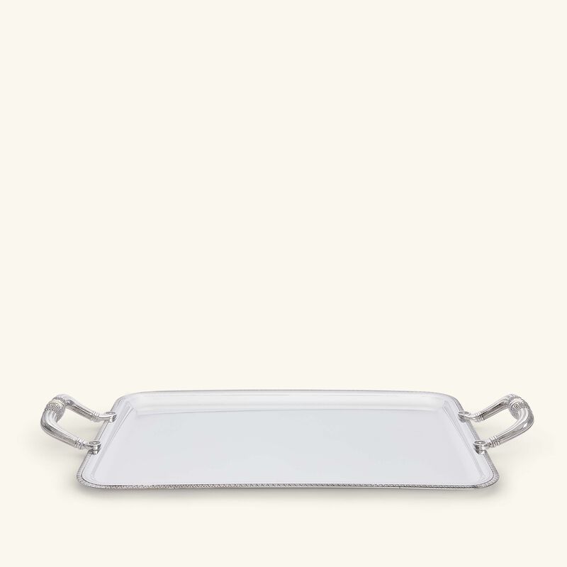 christofle malmaison serving tray with handles rectangular medium silver plated