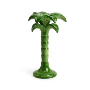 Palm Candlestick Holder - Green - Medium, medium