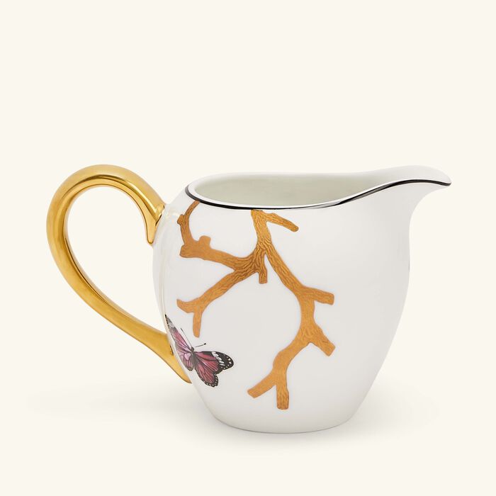 bernardaud aux oiseaux milk pitcher gold