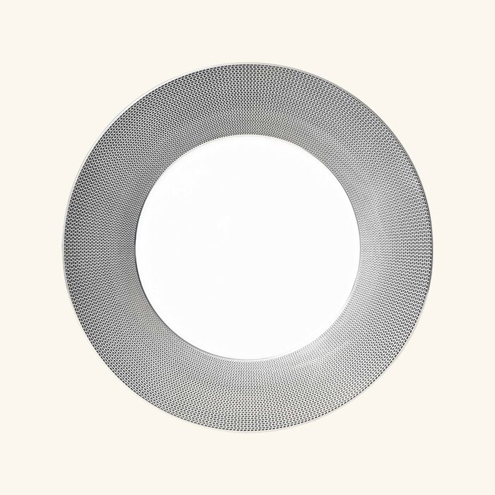 bernardaud maille platine service plate round silver 31cm