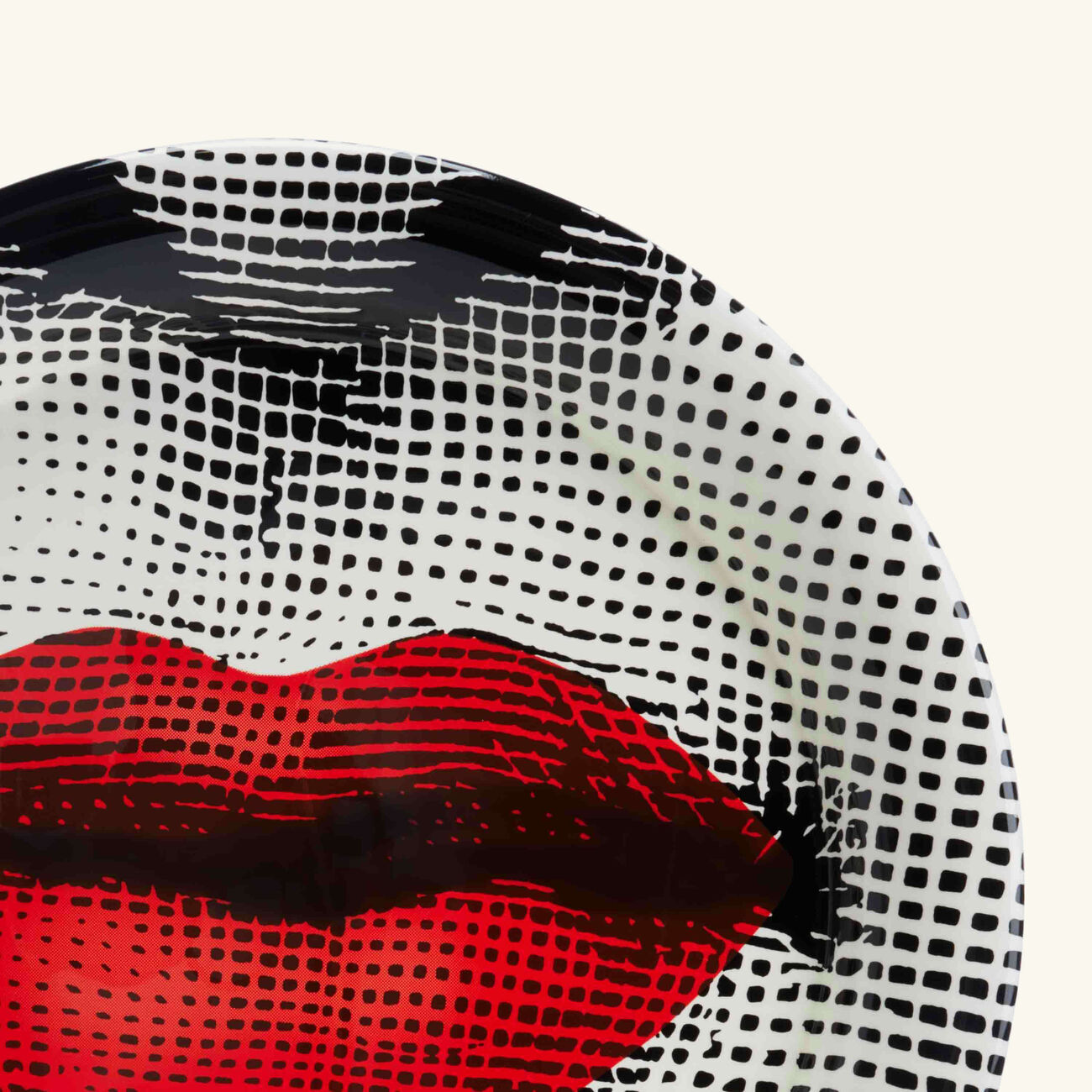 fornasetti bocca tray round large red limited edition