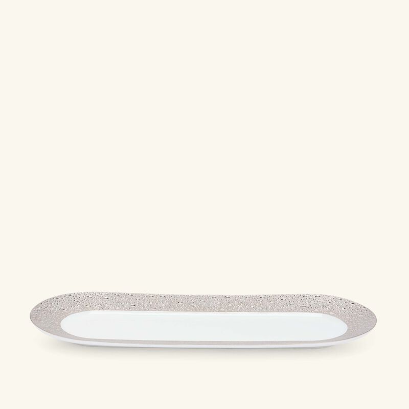 bernardaud ecume serving platter rectangular silver 32cm