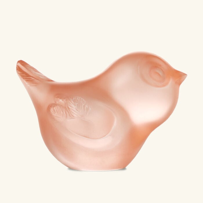 lalique piou head up sculpture small pink