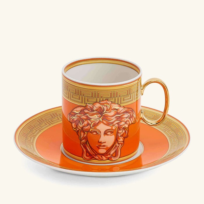 Orange Coin Coffee Cup & Saucer Orange versace orange coin coffee cup saucer orange