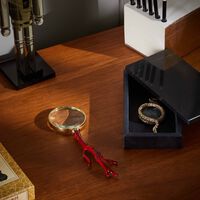 لوبجيه عدسة مكبرة بإطار على شكل ثعبان صغيرة باللون الذهبي