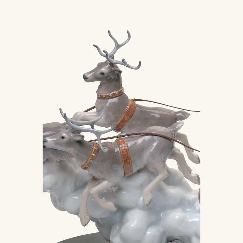 Santa's Midnight Ride Sleigh Sculpture Medium White lladro santa s midnight ride sleigh sculpture medium white