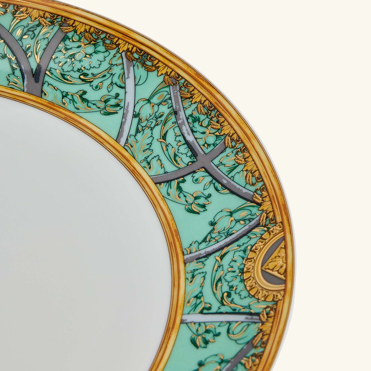versace scala del palazzo plate round green 28cm