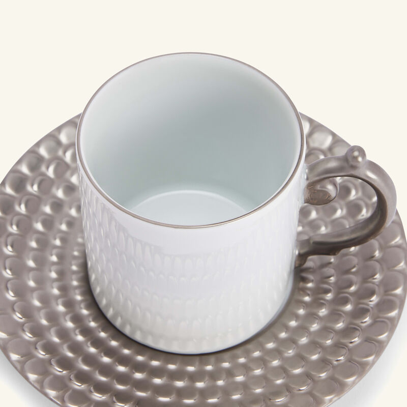 l objet aegean coffee cup   saucer silver set of 2