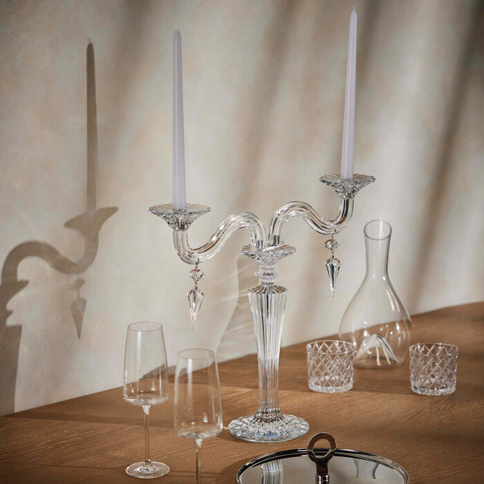 baccarat mille nuits candlelabra clear 2 candles